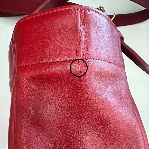 Coach Vintage Soho Waverly Buckle Bag 1999 Dominican Republic Brass & Red 4157 - Picture 13 of 16